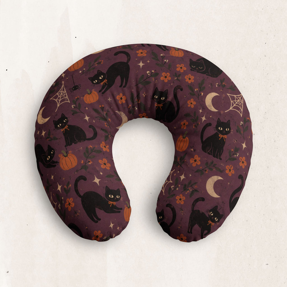 Halloween Black Cat Nursing Pillow Cover