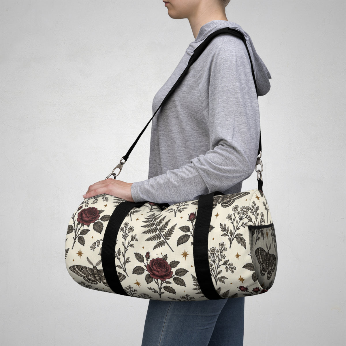 Floral Rose & Fern Duffel Bag