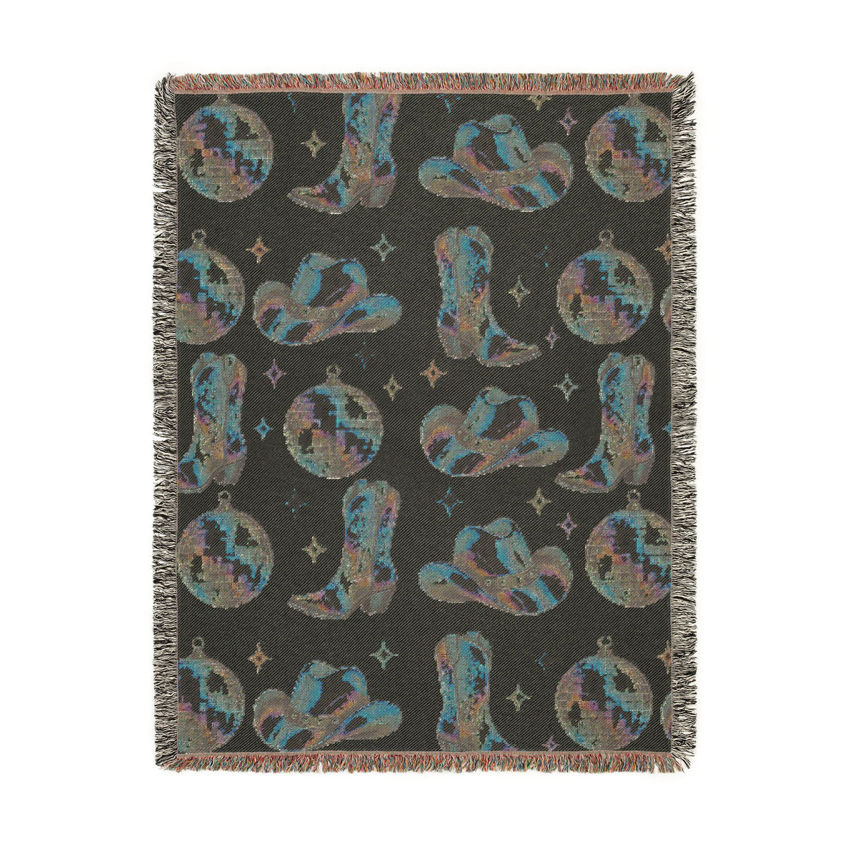 Rainbow Cowboy Woven Blanket