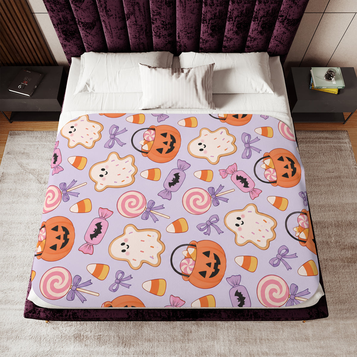 Halloween Candy Sherpa Blanket