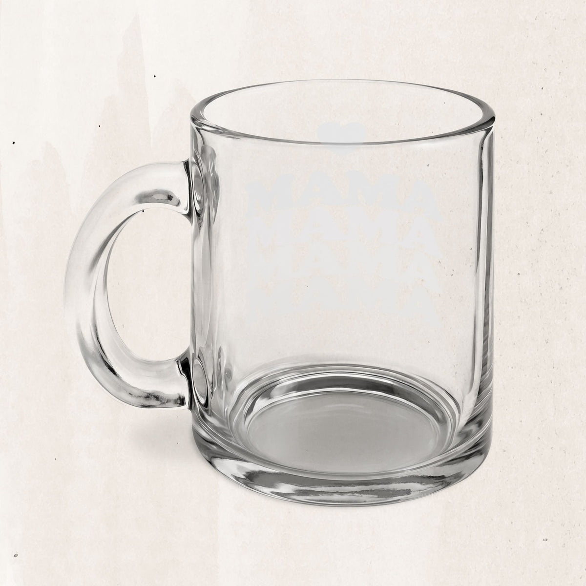 Mama Retro Heart Glass Mug