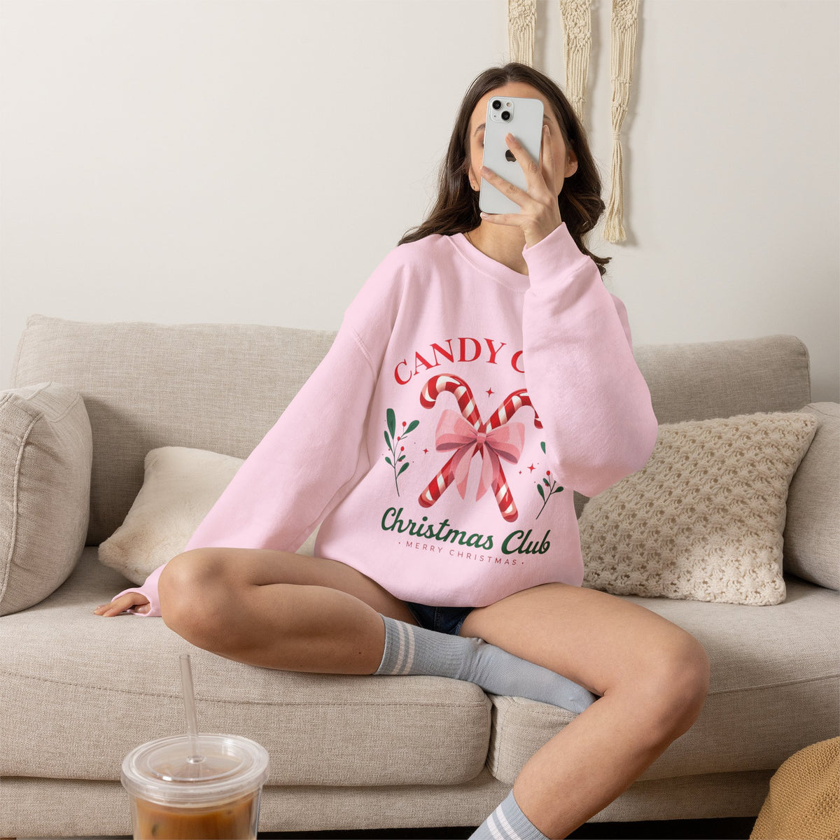 Candy Cane Christmas Club Crewneck Sweatshirt