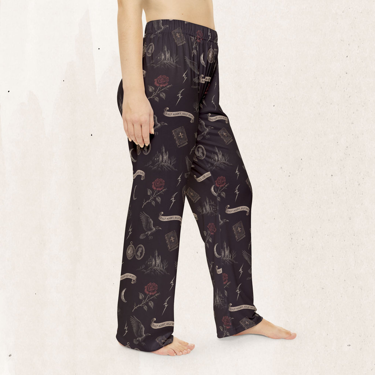 Bee Print Women's Pajama Pants – Cozy Yellow Floral Insect Lounge Bottoms