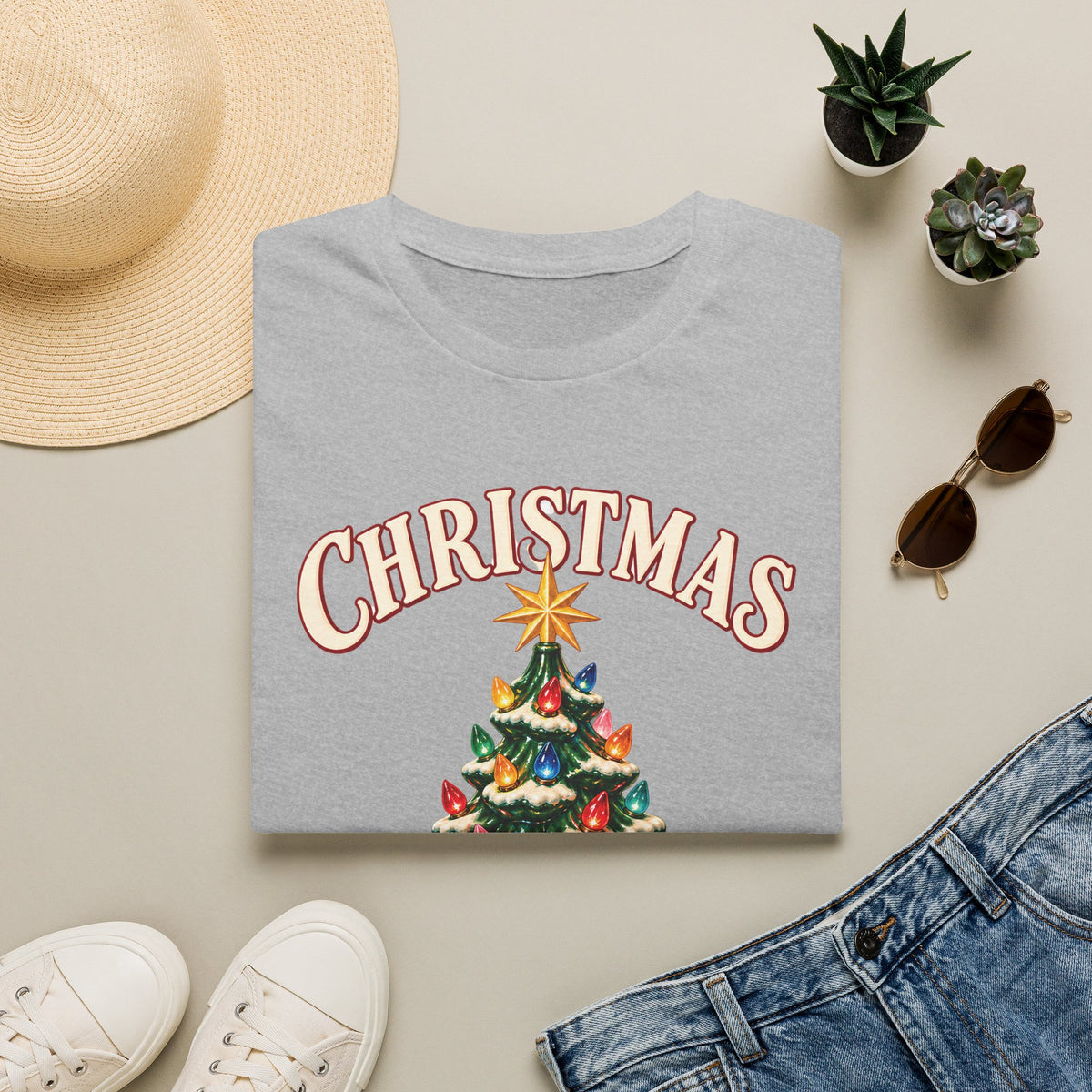 Vintage Ceramic Christmas Tree Graphic Tee
