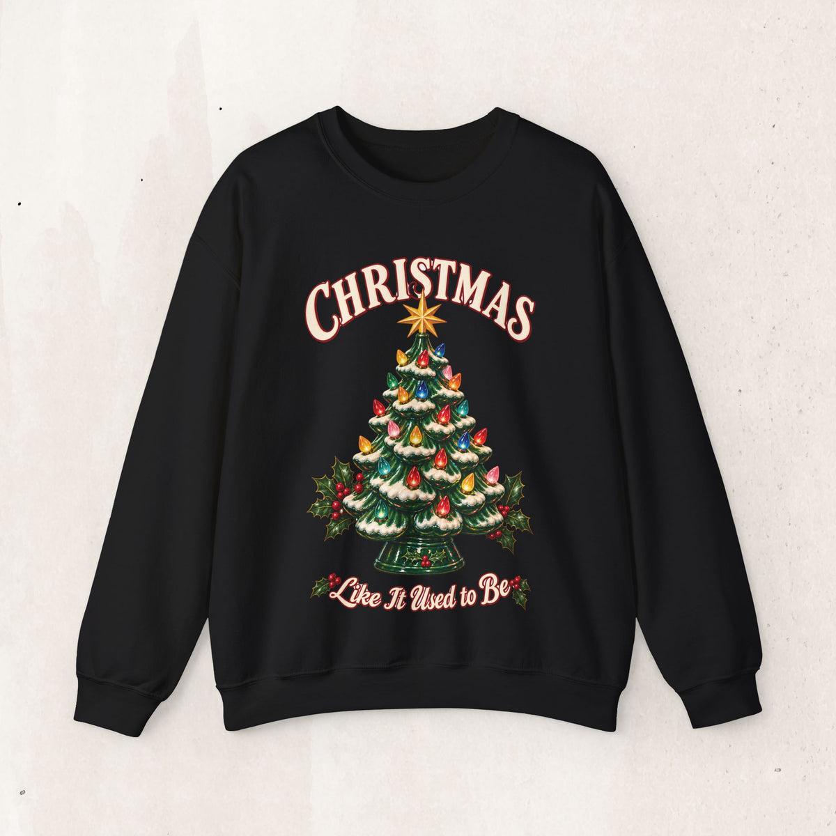 Christmas Tree Crewneck Sweatshirt - "All I Want Is You" Holiday Sweatshirt
