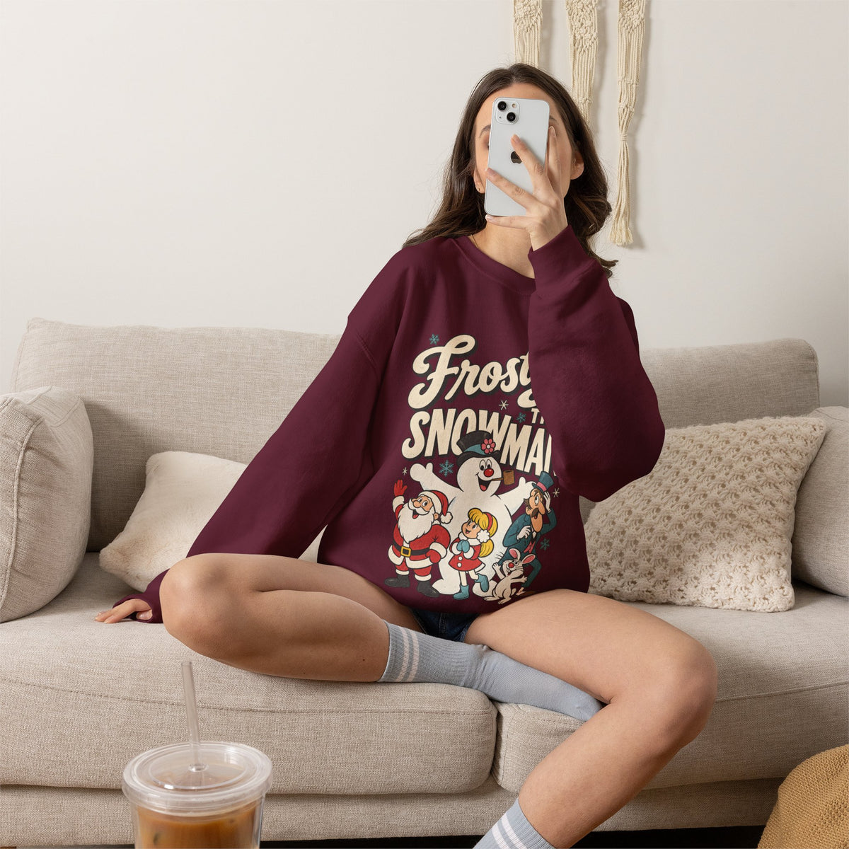 Frosty the Snowman Vintage Holiday Crewneck Sweatshirt Printify