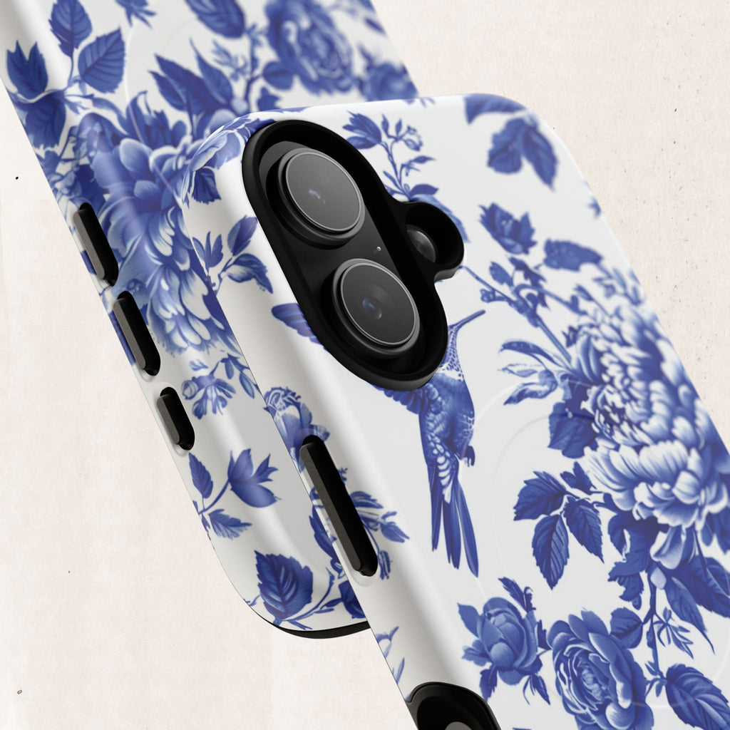 Blue Floral Bird Tough Magnetic Phone Case