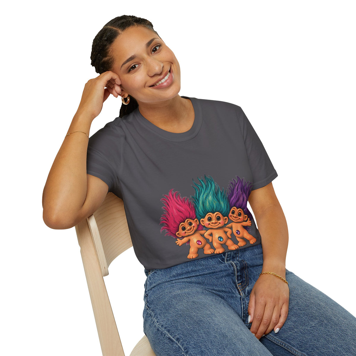 Troll Dolls Graphic Tee in Charcoal, alternate view