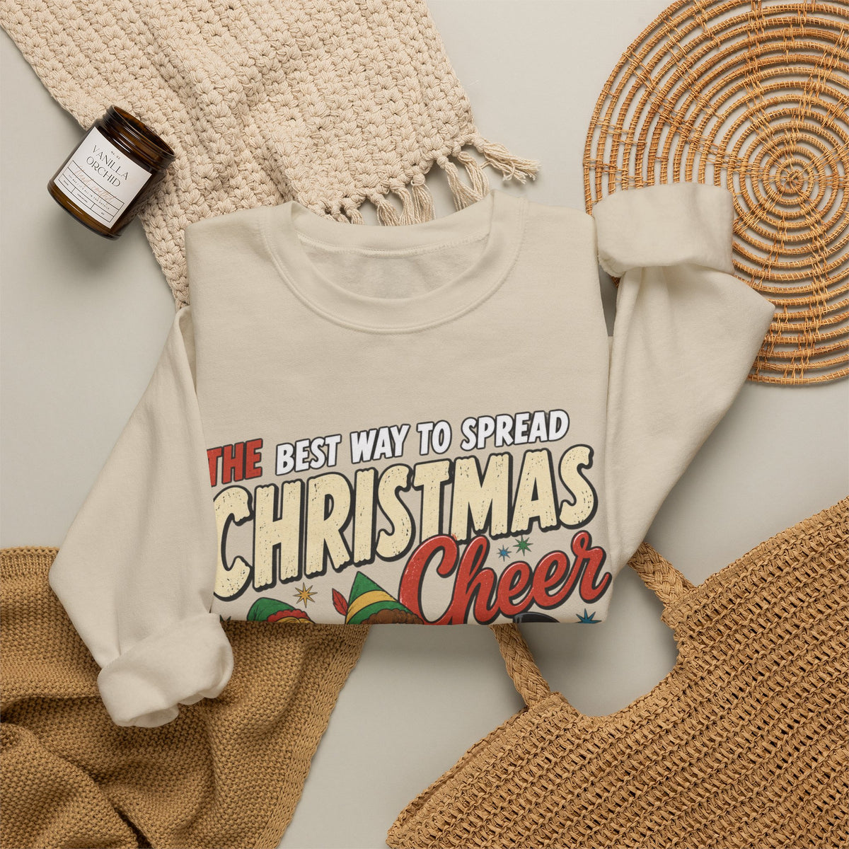 Elf Christmas Sweatshirt, Vintage Movie Quote Crewneck Gift Boxed Printify