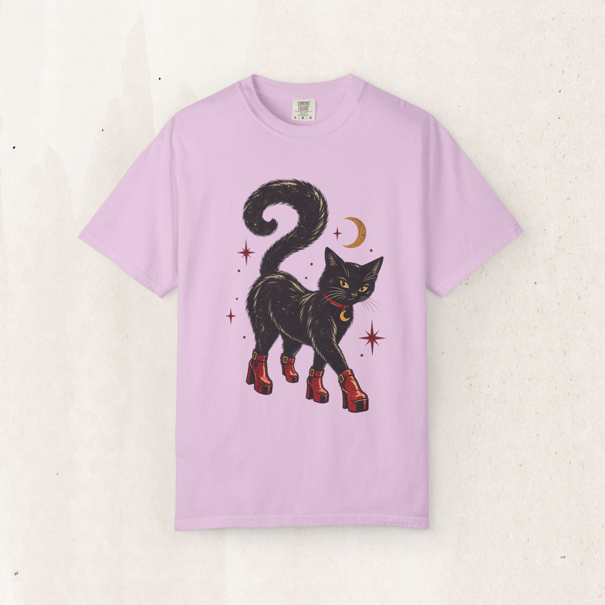 Witchy Cat in Red Boots - Graphic Tee