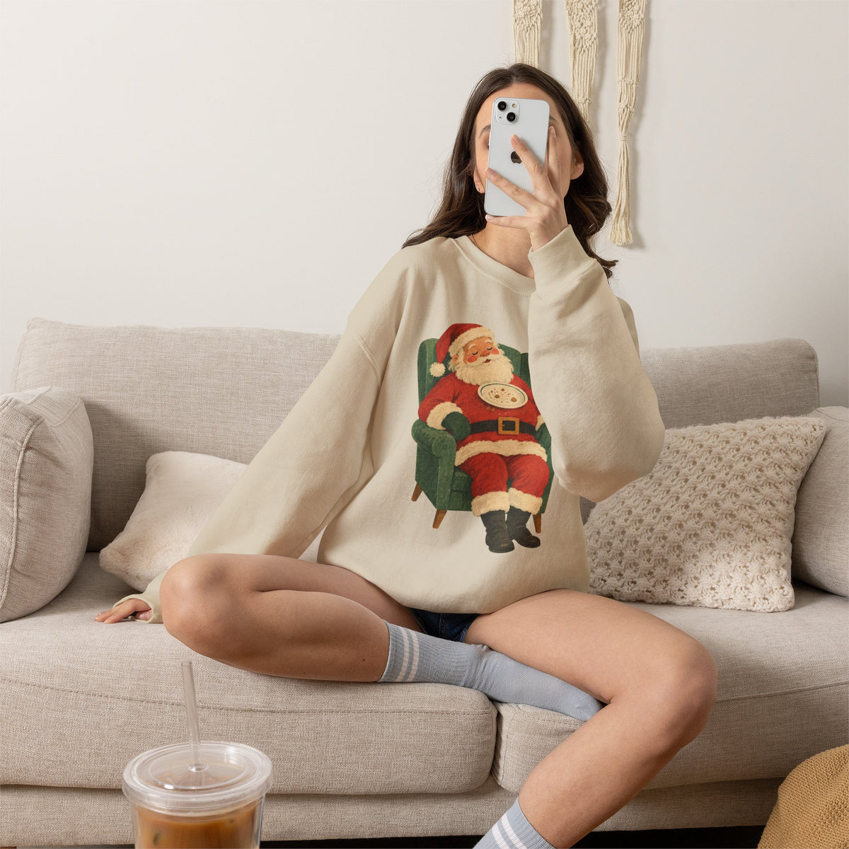 Vintage Santa Claus in Armchair sweatshirt