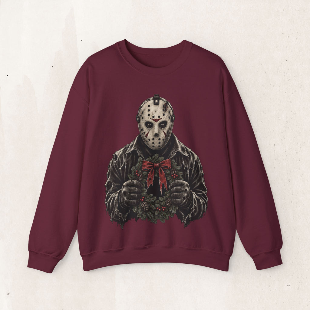 Jason Vorhees Christmas Wreath Crewneck Sweatshirt