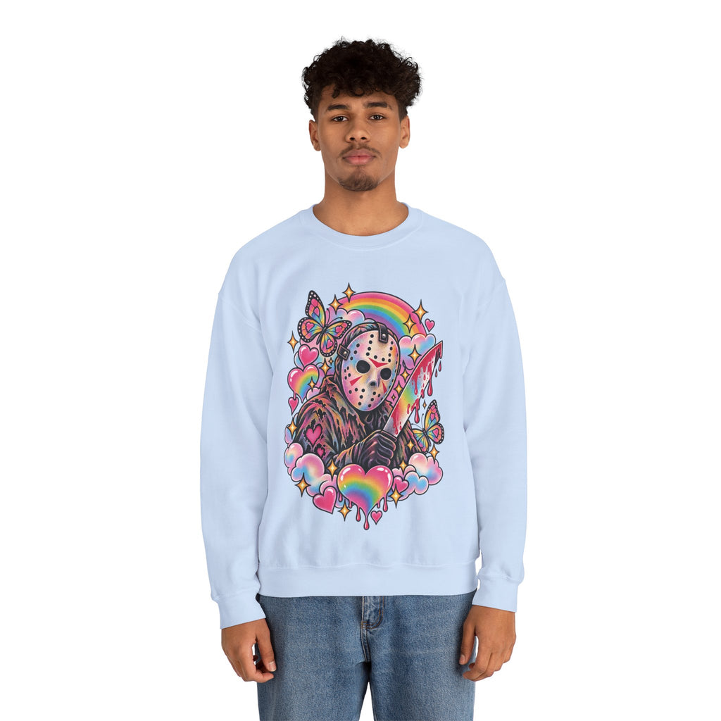Jason Mask Rainbow Horror Crewneck Sweatshirt
