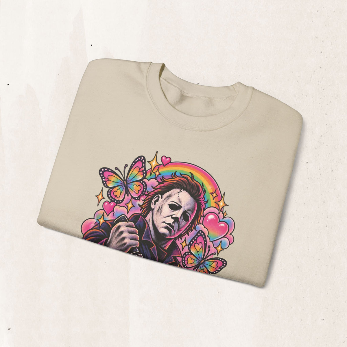 Colorful Michael Myers Horror Heart Crewneck