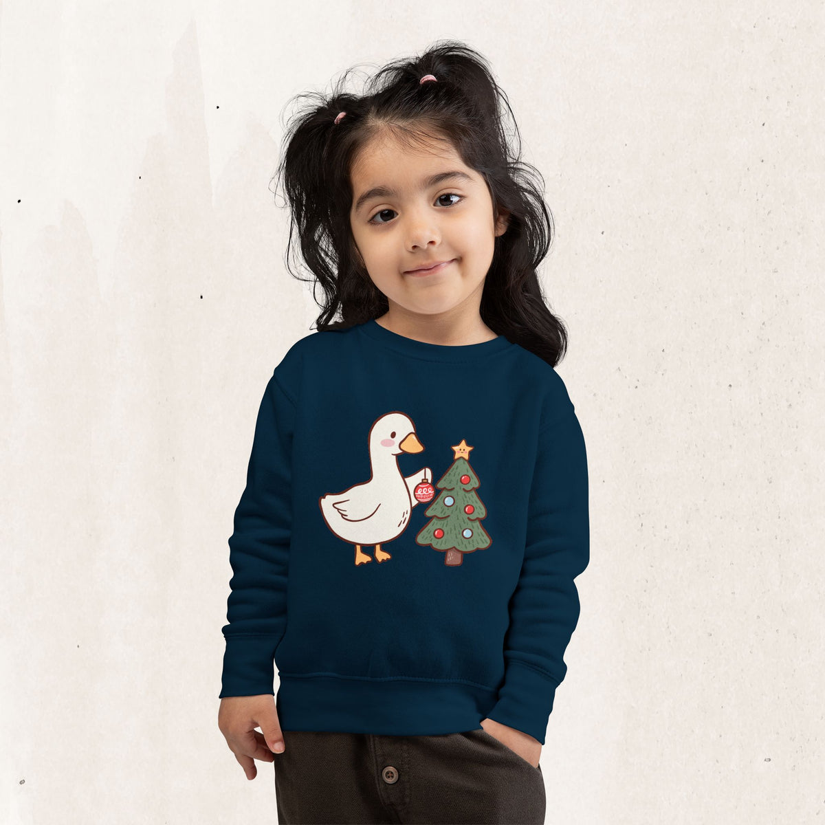 Decorating Duck Toddler Christmas Sweatshirt