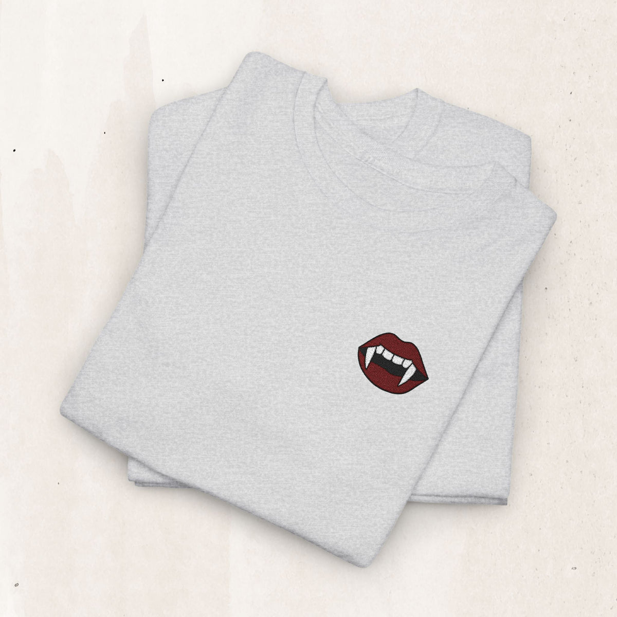 Embroidered Vampire Fangs Tee