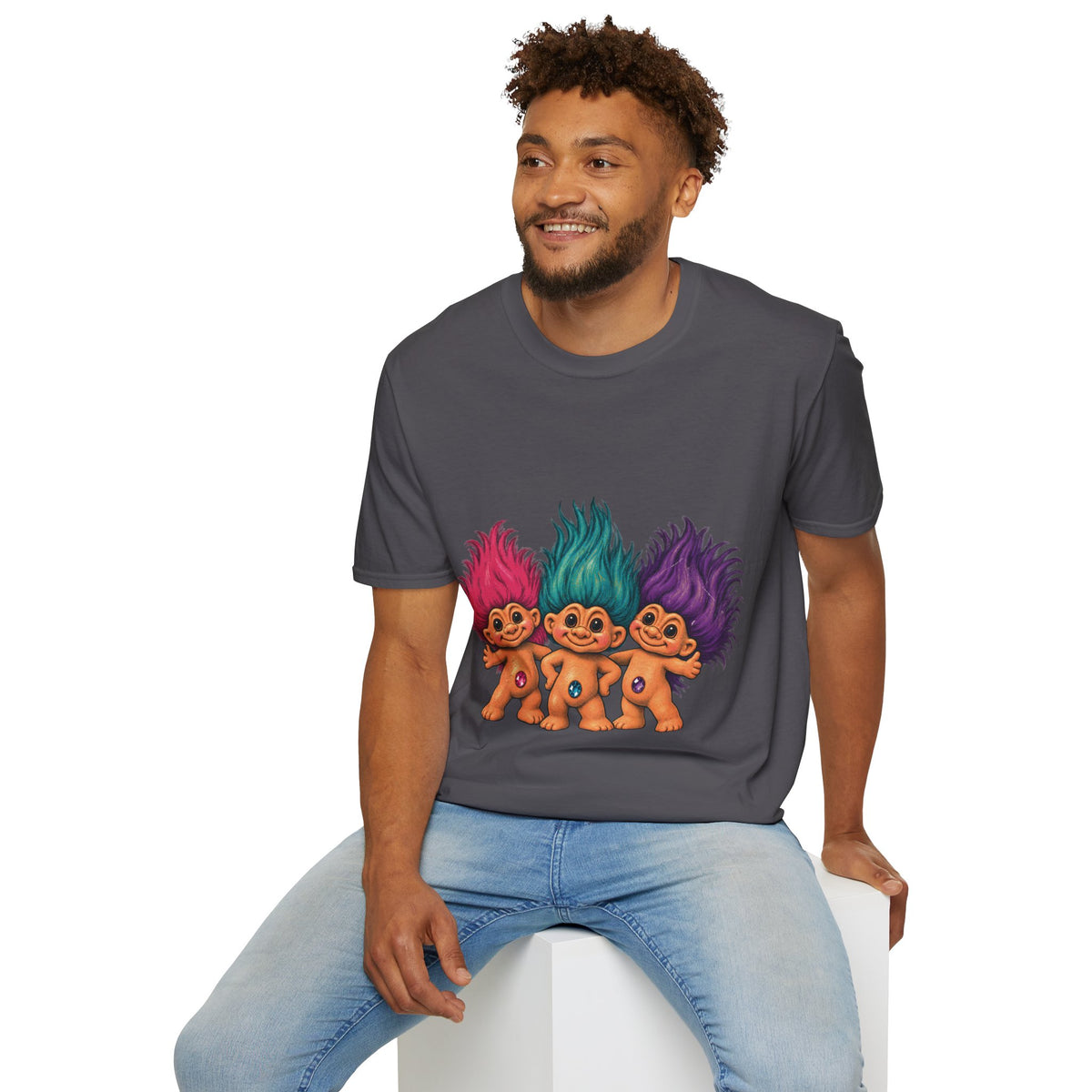 Troll Dolls Graphic Tee in Charcoal, alternate view