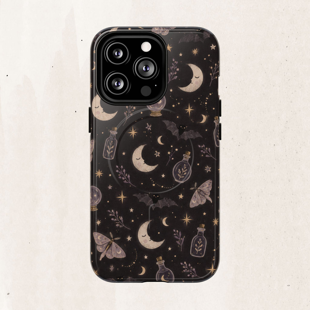 Moon & Moth Magnetic Phone Case — Celestial Protective Tough Case