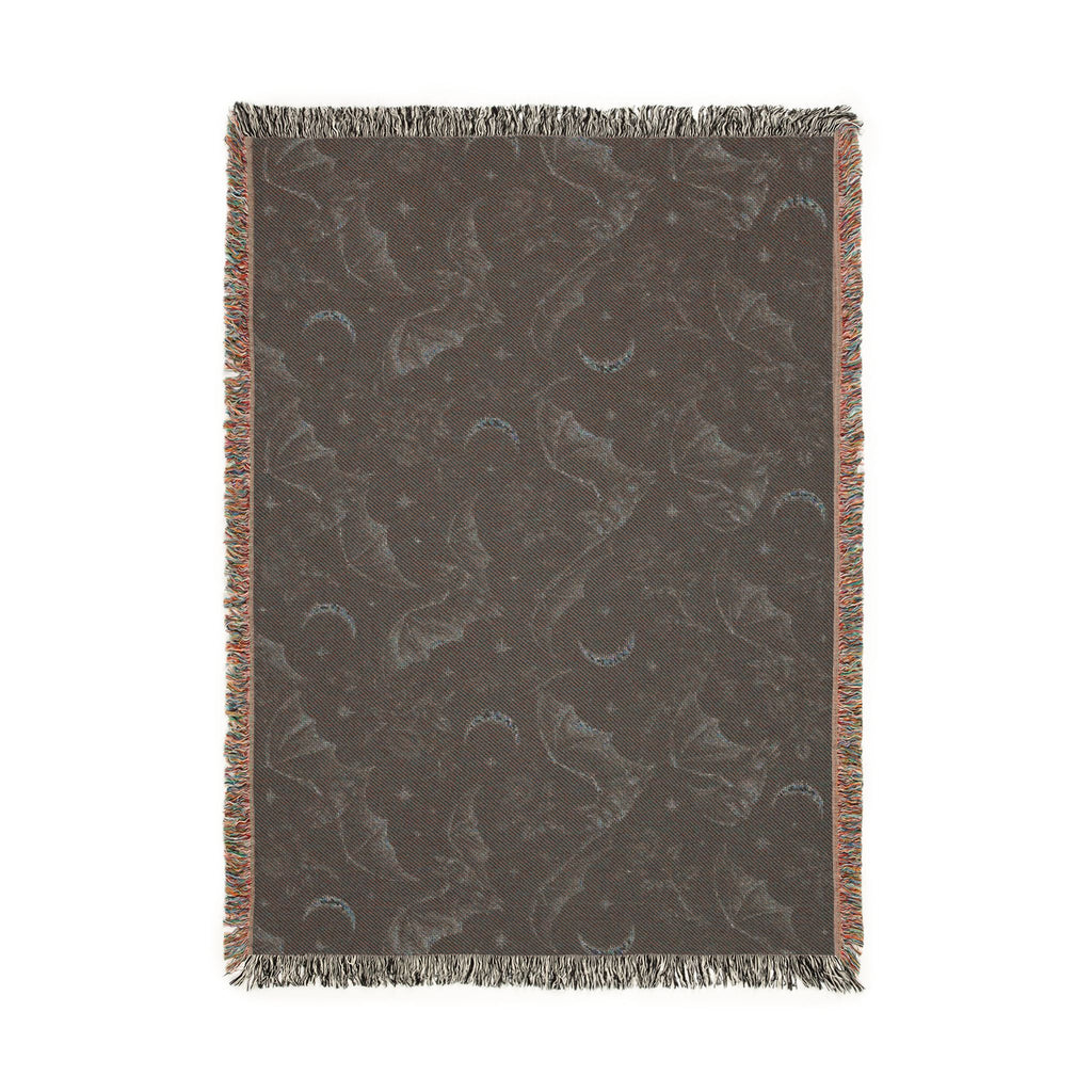 Gothic Bats Woven Throw Blanket Printify