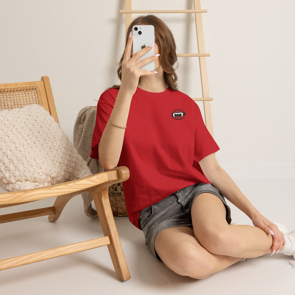 Embroidered Vampire Fangs Tee