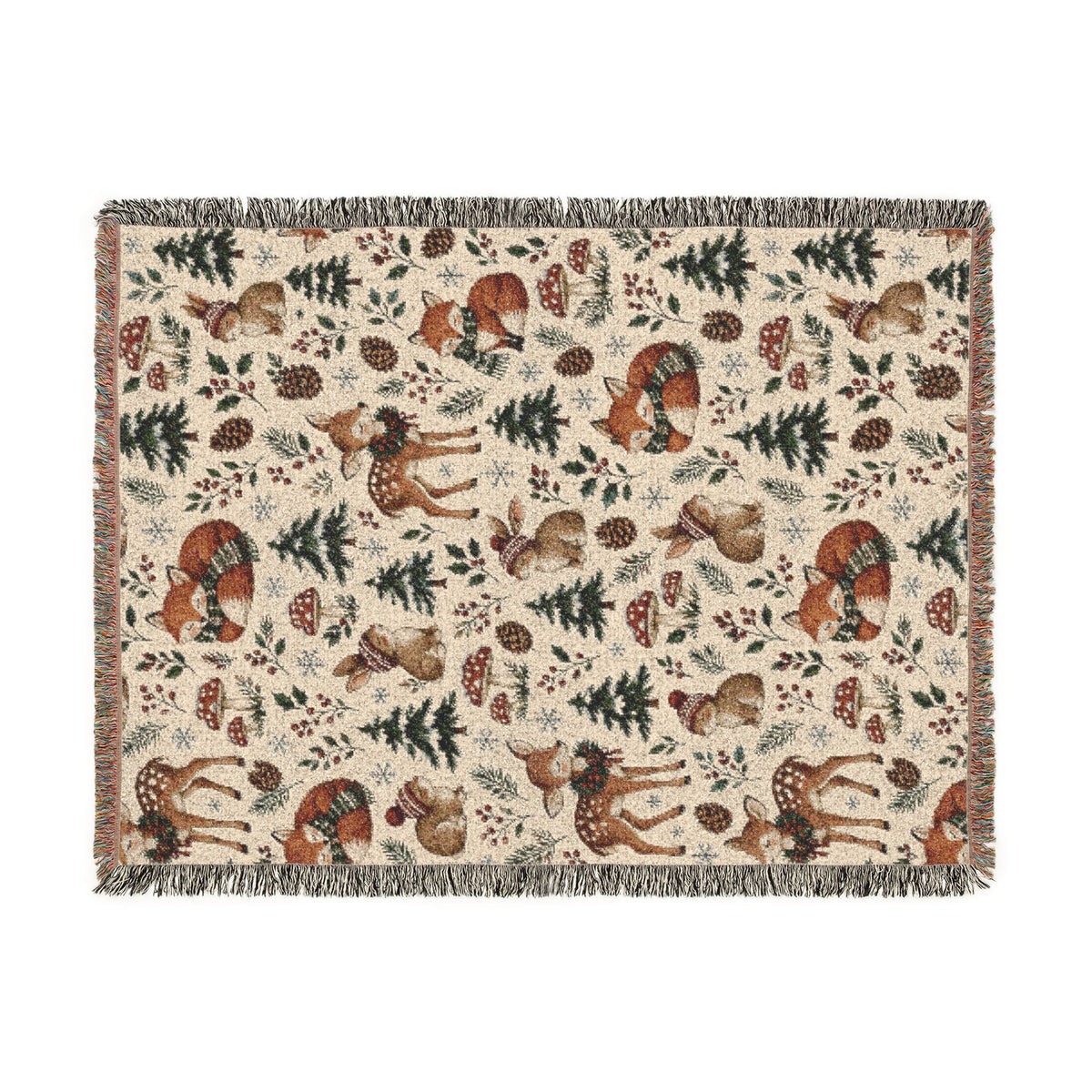 Woodland Winter Woven Blanket