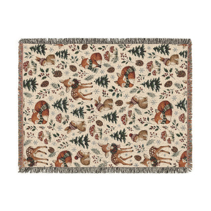 Woodland Winter Woven Blanket