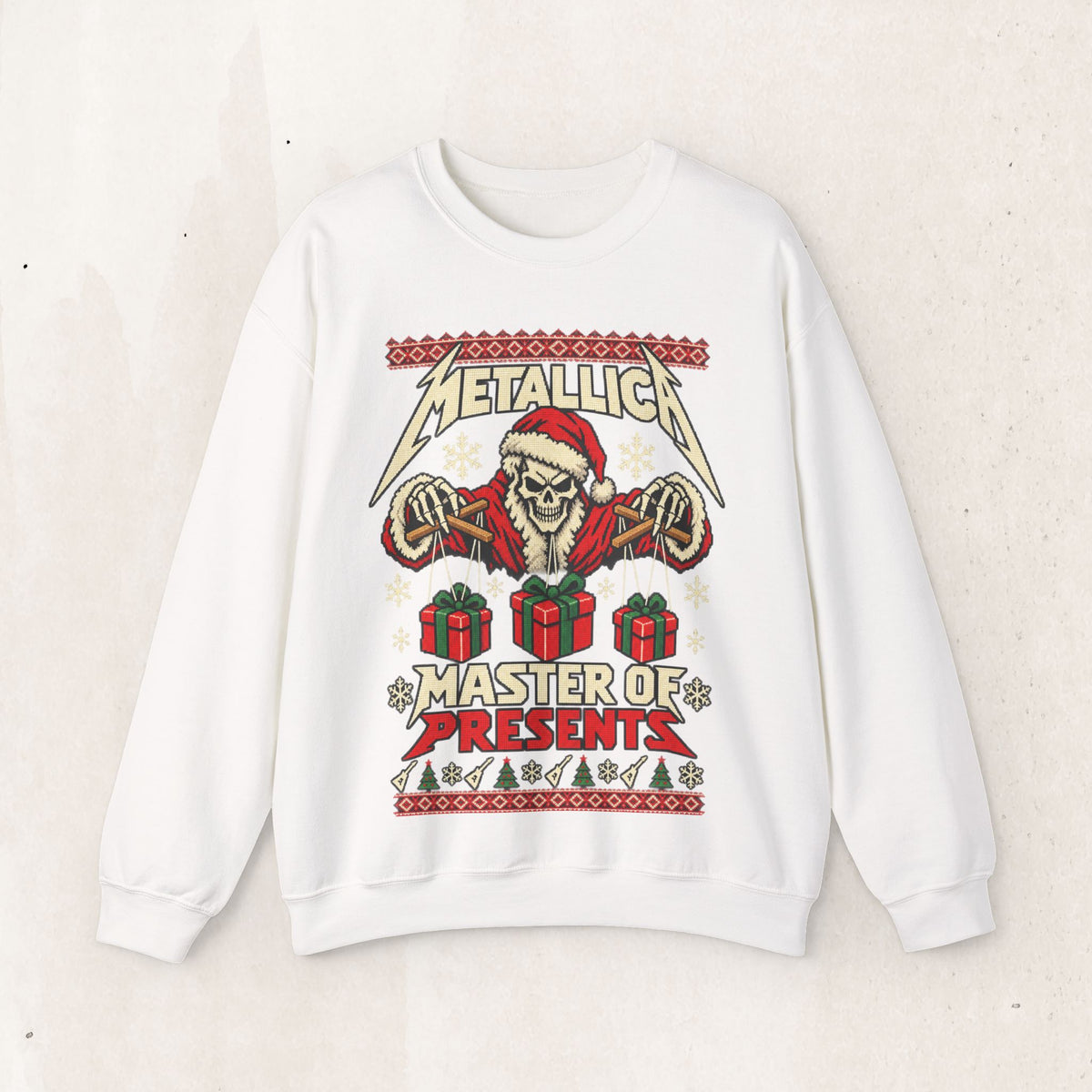 Metallica Master of Presents Christmas Sweatshirt – White