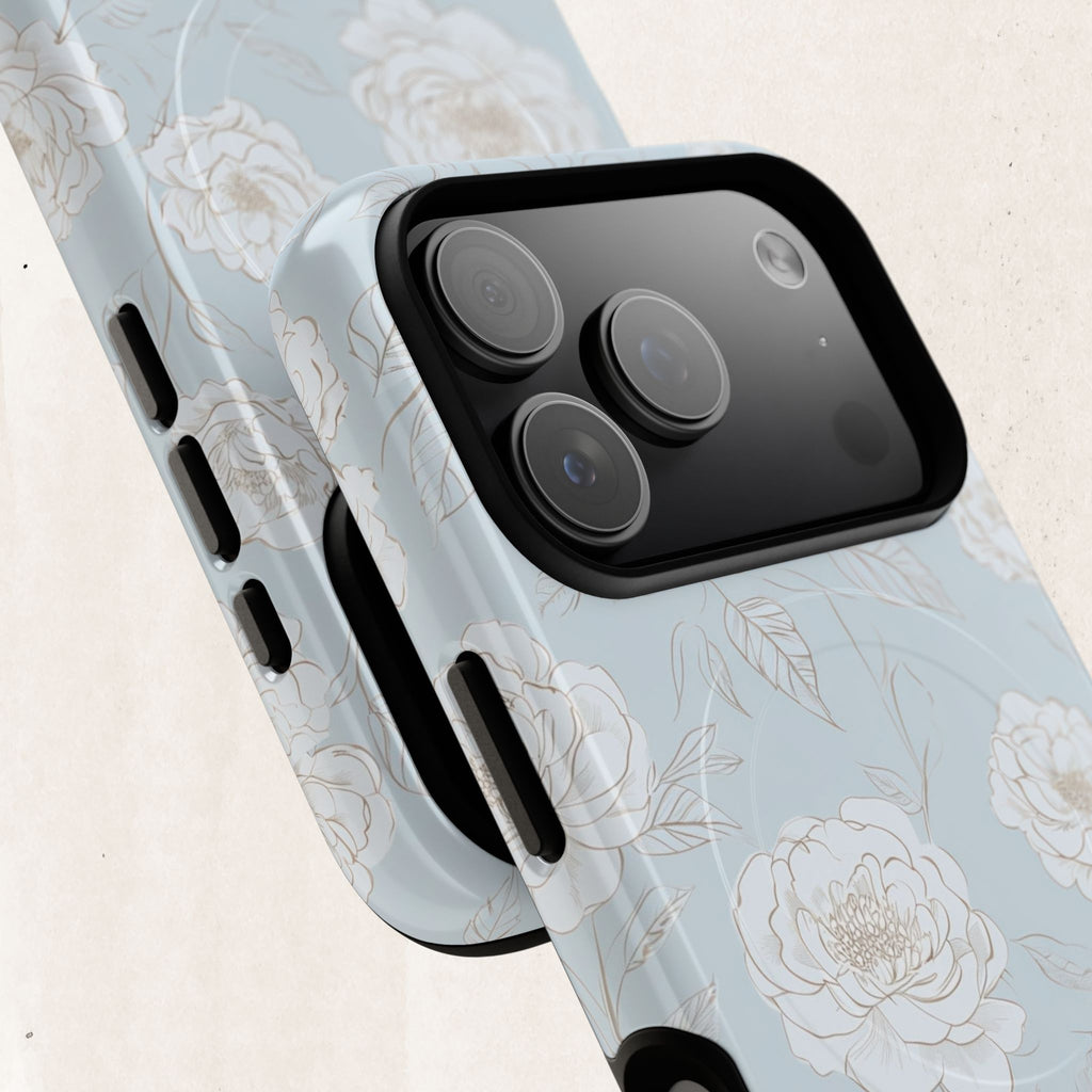 Blue Floral Tough Magnetic Phone Case