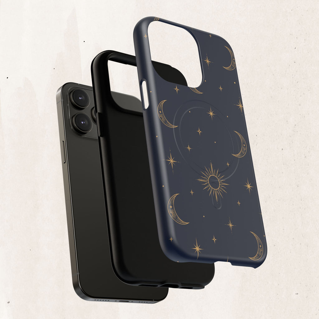 Magnetic Phone Case — Celestial Moon & Stars Tough Protective Cover