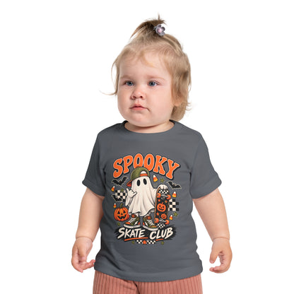 Spooky Skate Club Baby T-Shirt — Halloween Ghost Skateboard Tee