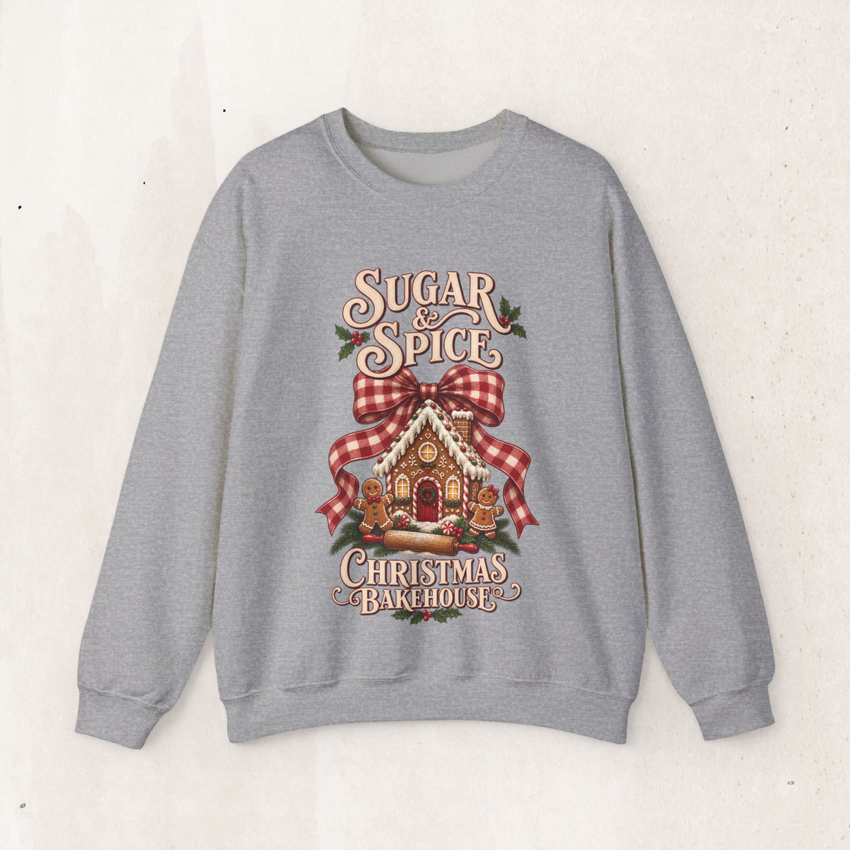 Sugar & Spice Christmas Sweatshirt — Gingerbread House Holiday Crewneck