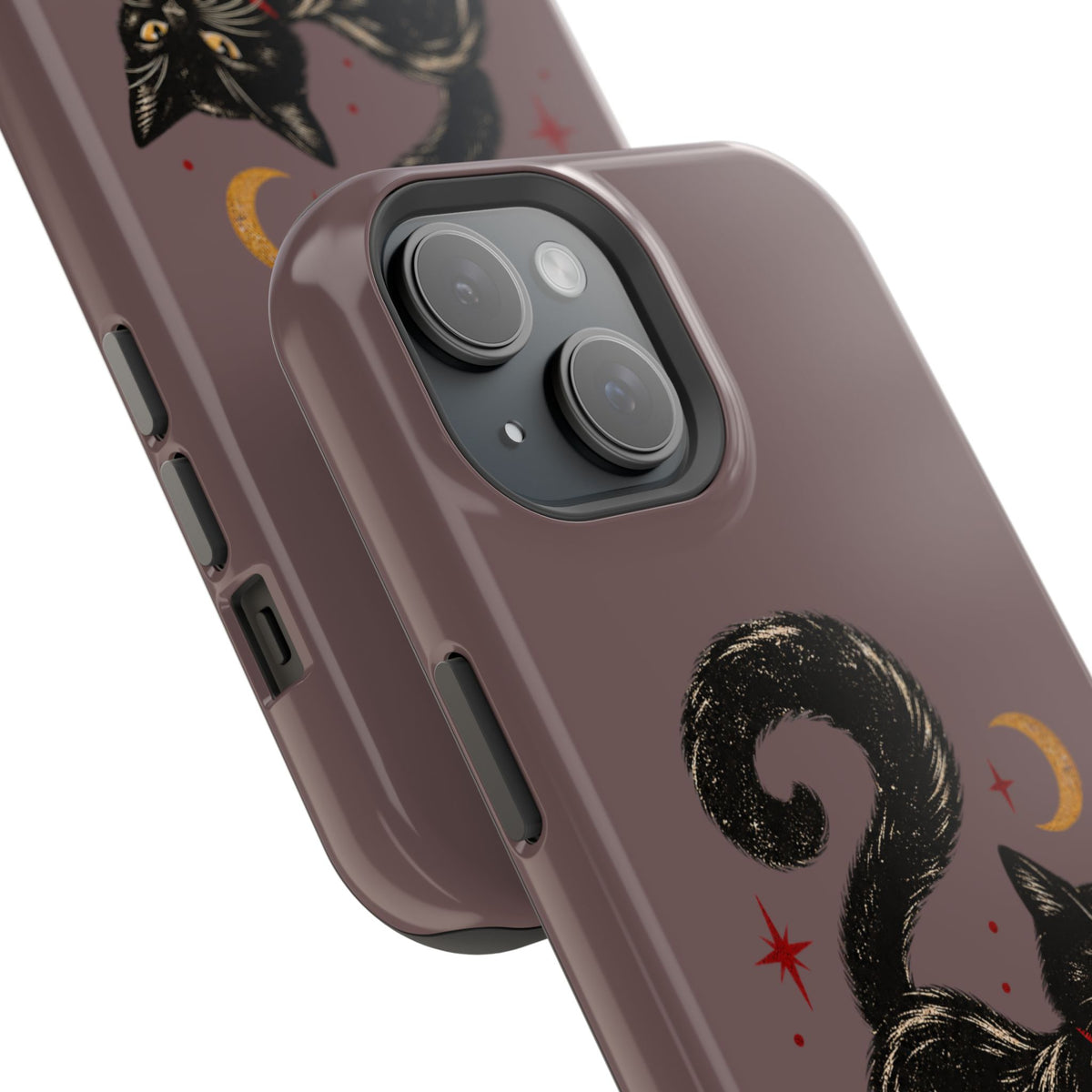 Black Cat in Red Boots MagSafe Phone Case, alternate view