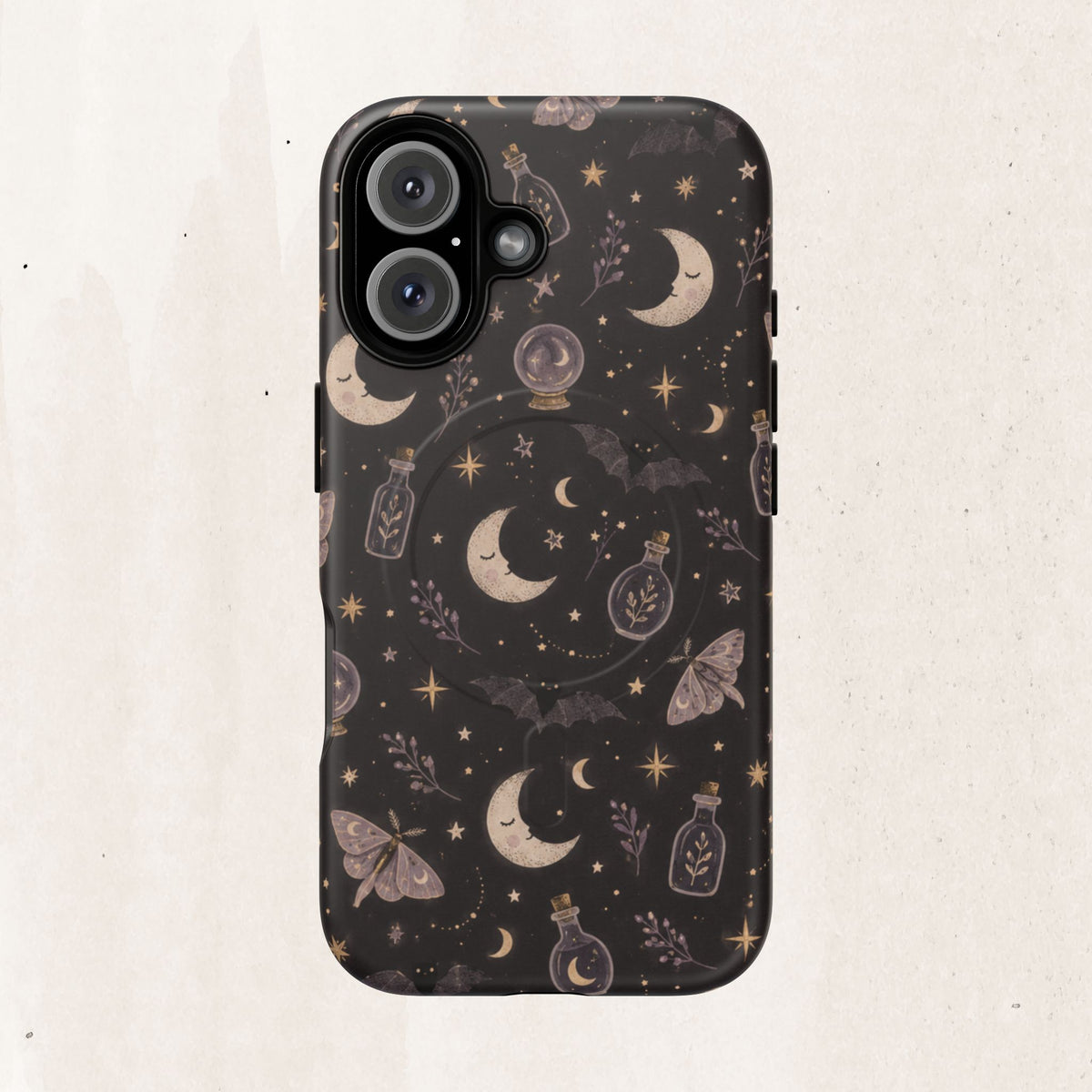 Moon & Moth Magnetic Phone Case — Celestial Protective Tough Case