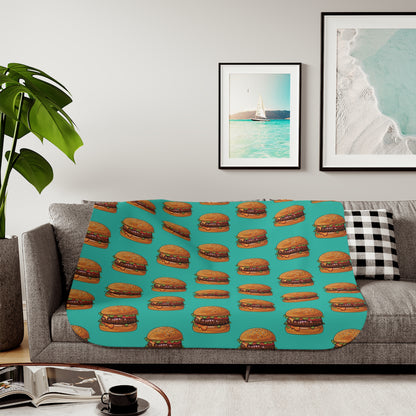 Burger Pattern Sherpa Blanket