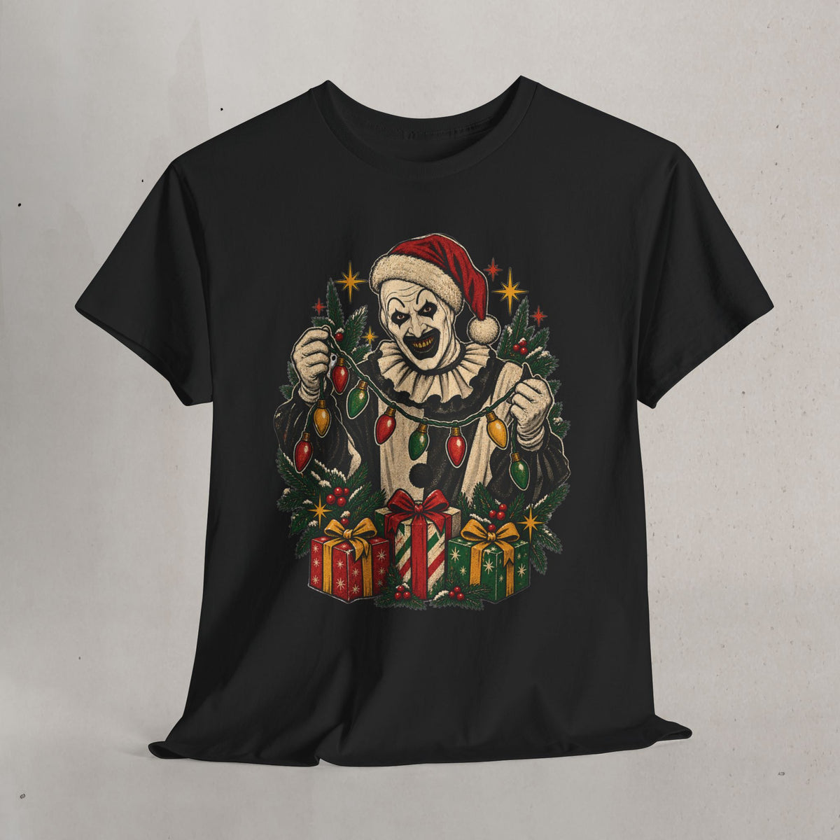 Christmas Art the Clown Tee — Terrifier Festive Horror T-Shirt