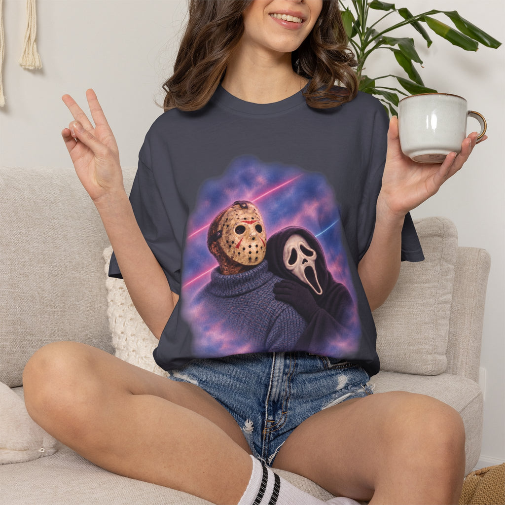 Jason Vorhees & Ghostface 80's Portrait Tee