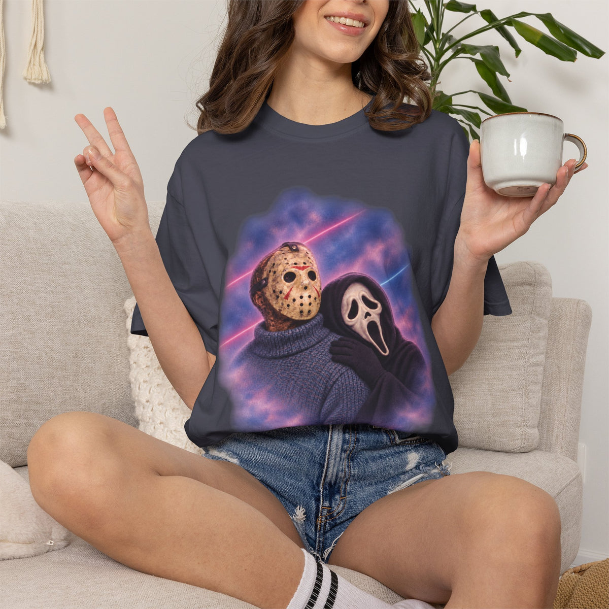 Jason Vorhees & Ghostface 80's Portrait Tee