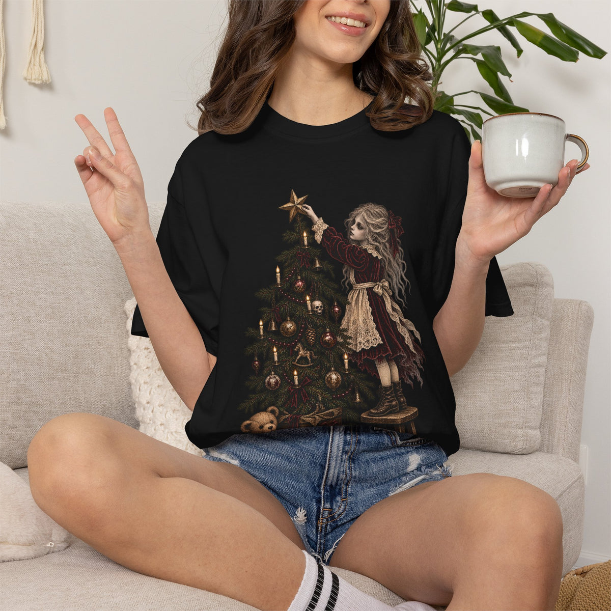 Victorian Ghost Girl Christmas Tee
