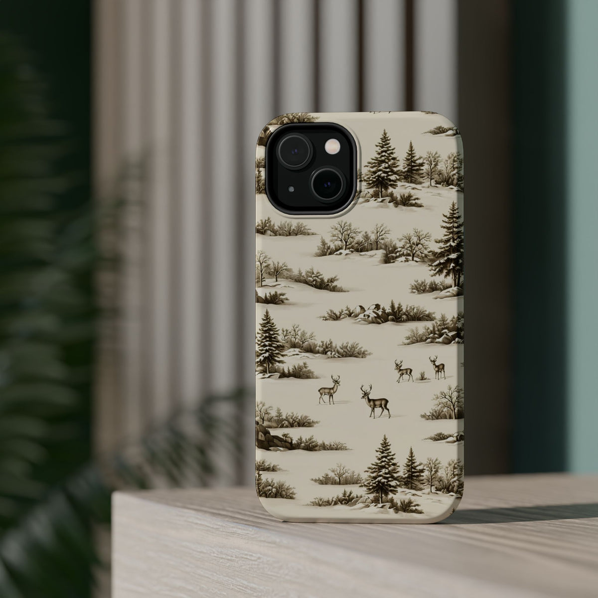 Deer & Pine Woodland Magnetic Phone Case, alternate view
