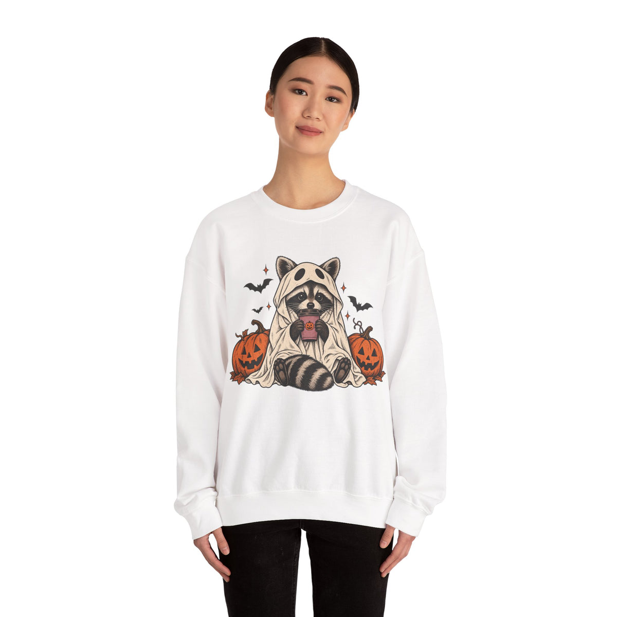 Halloween Raccoon Crewneck Sweatshirt