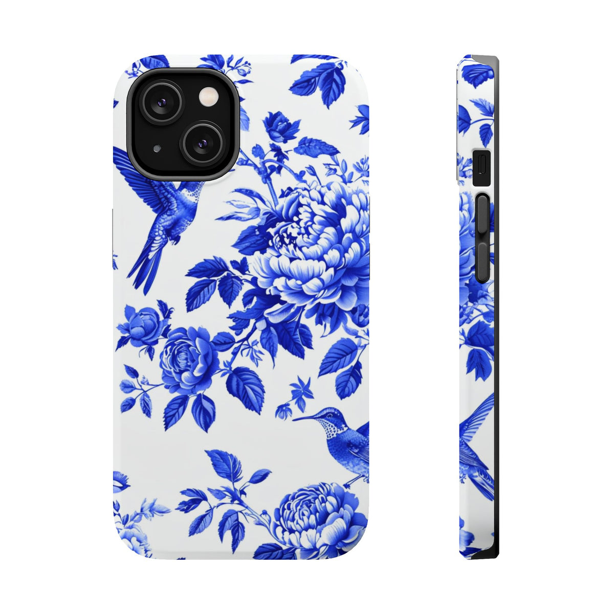 Blue Floral Bird Magnetic Phone Case, alternate view