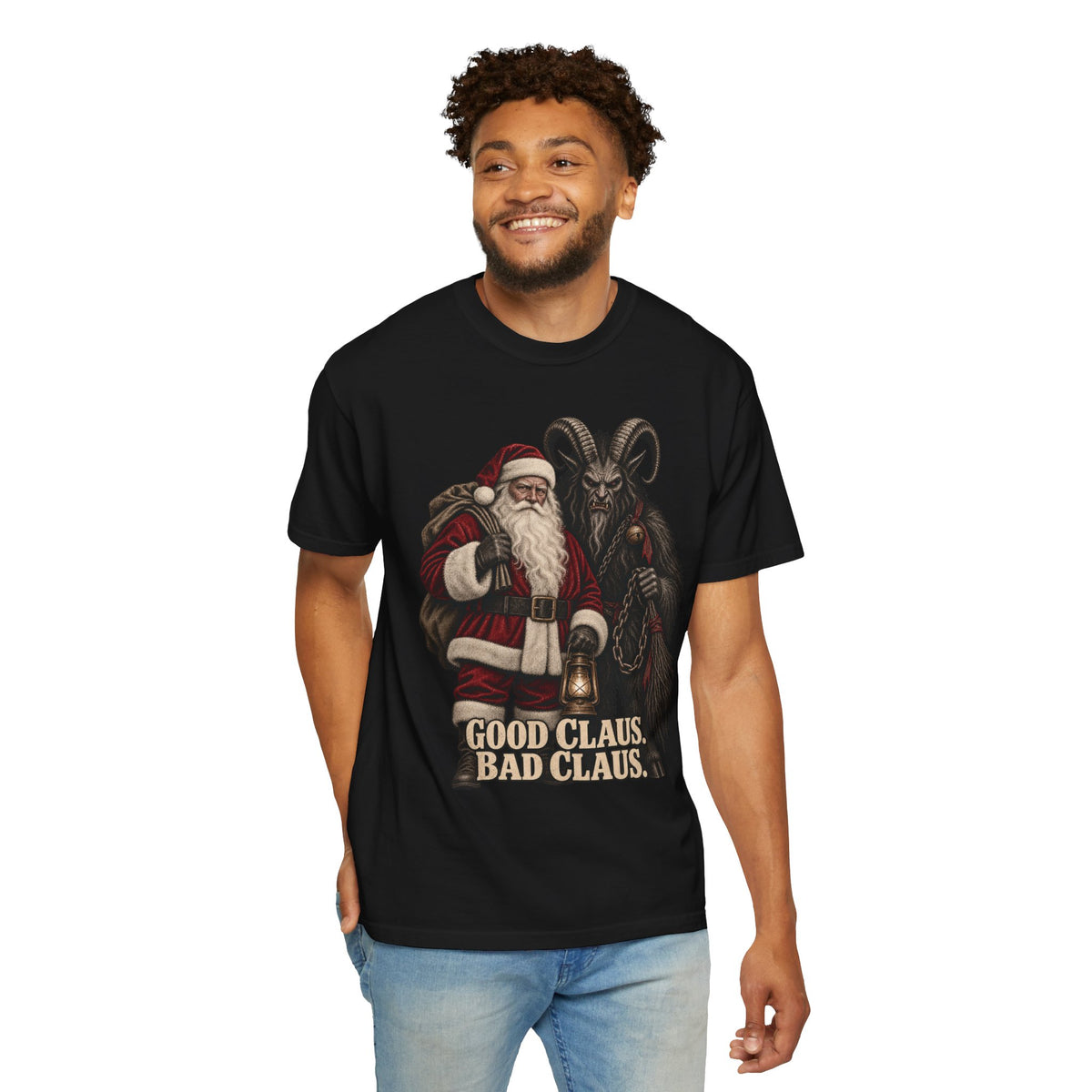 Santa & Krampus Christmas Graphic Tee
