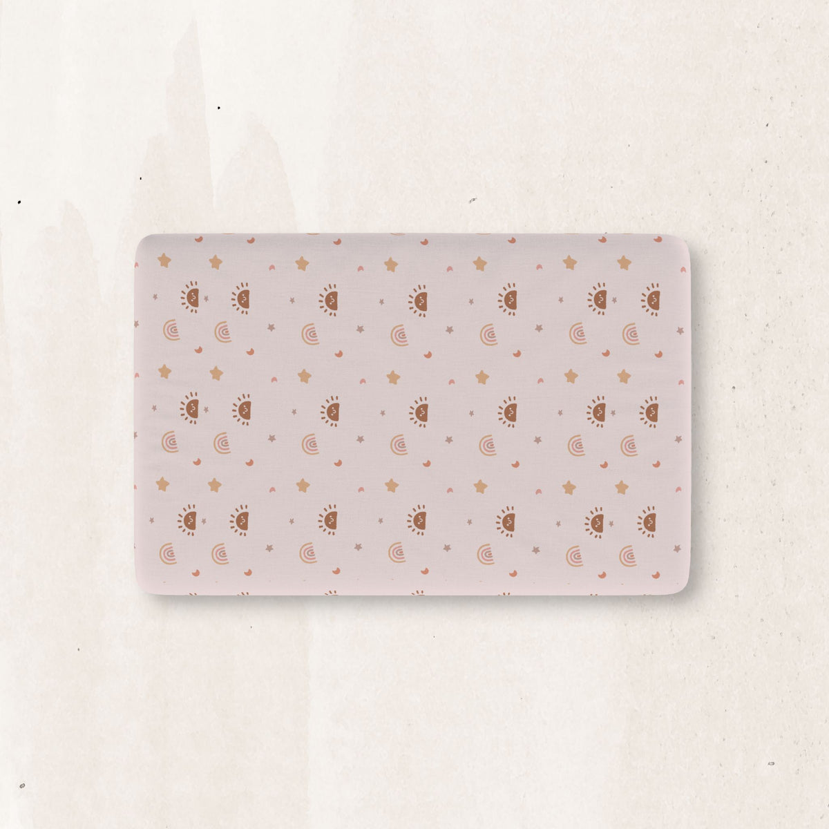 Neutral Boho Rainbow & Stars Fitted Crib Sheet