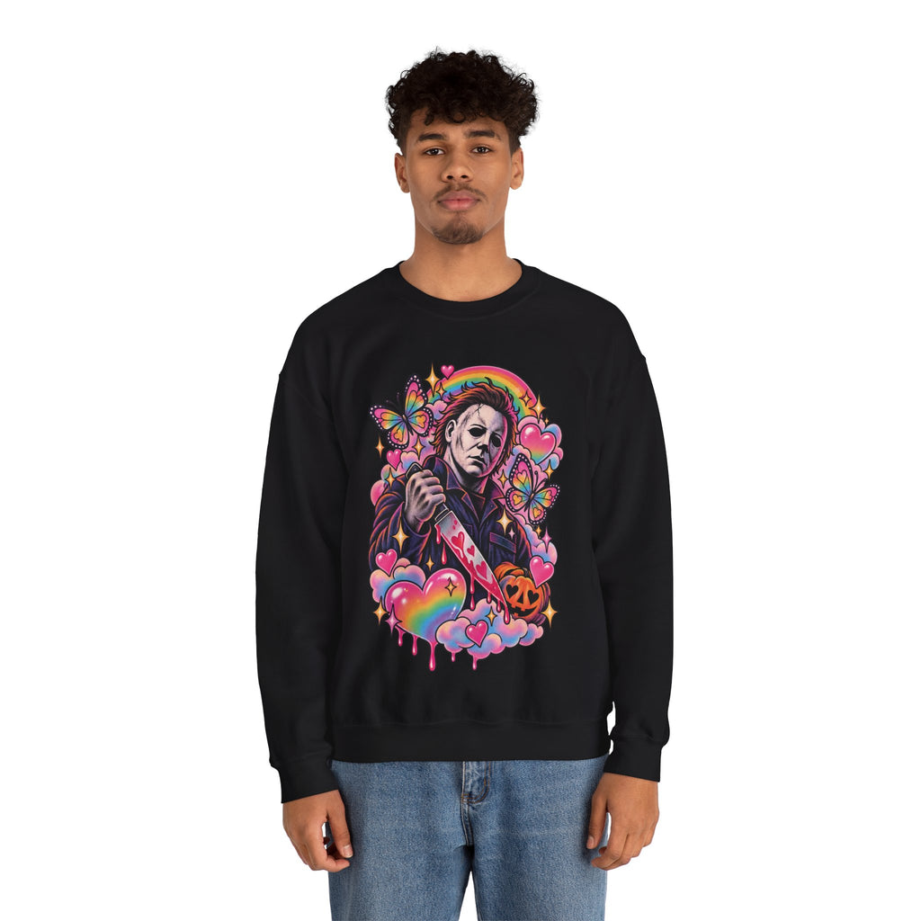 Colorful Michael Myers Horror Heart Crewneck