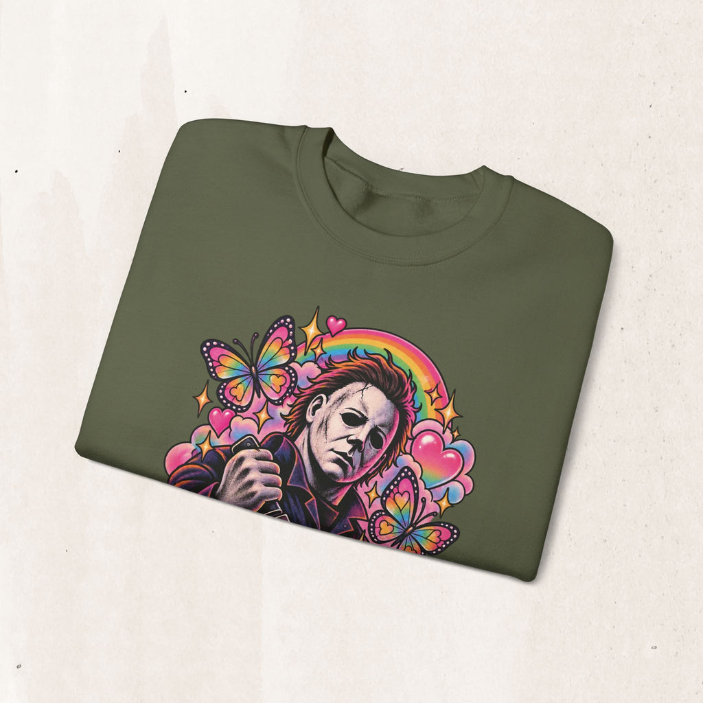 Colorful Michael Myers Horror Heart Crewneck