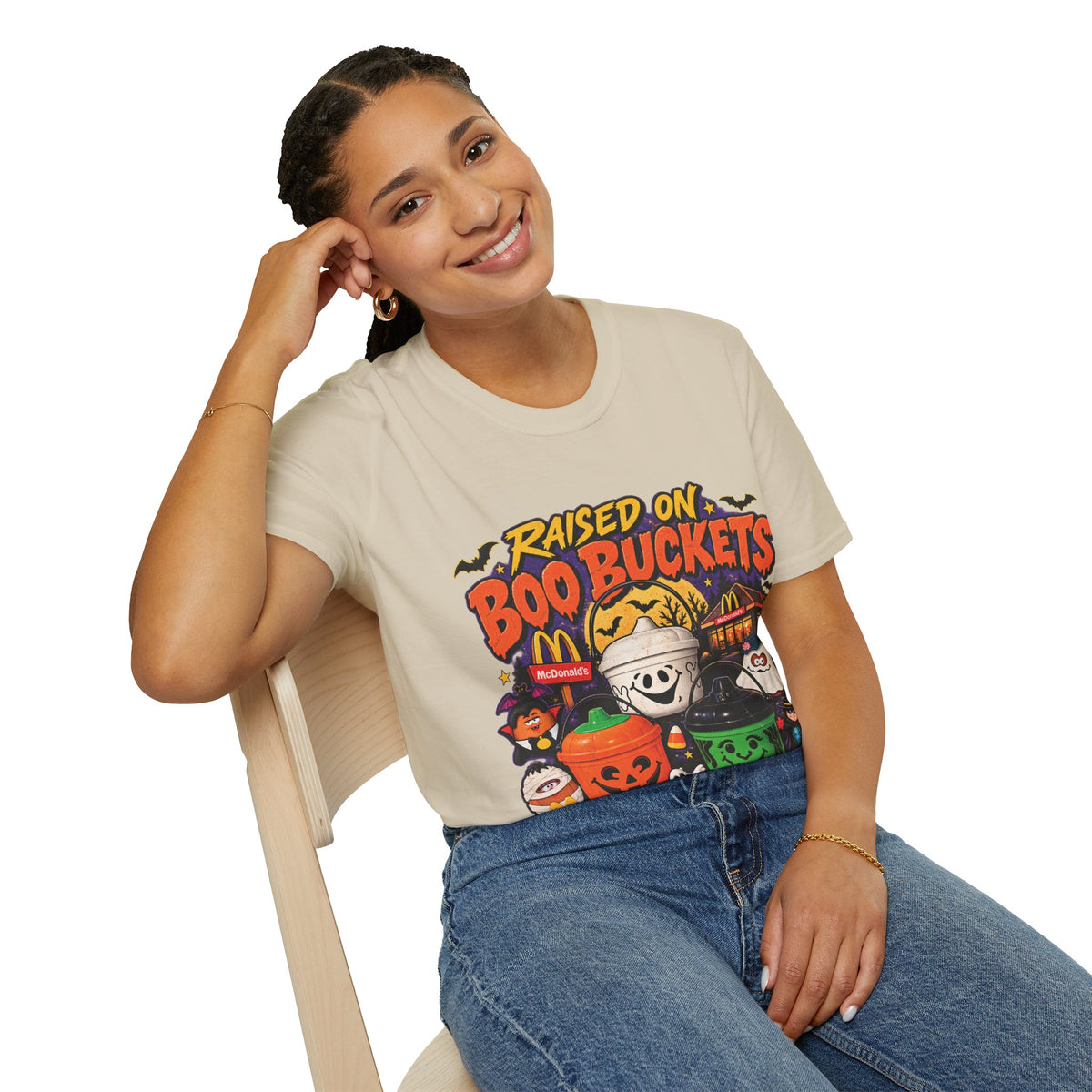 Raised On Boo Buckets Tee in Sand, alternate view