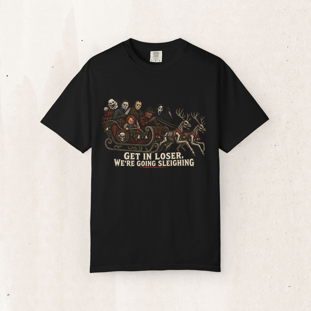 Horror Slashers "Get In Loser We're Going Sleighing" Tee
