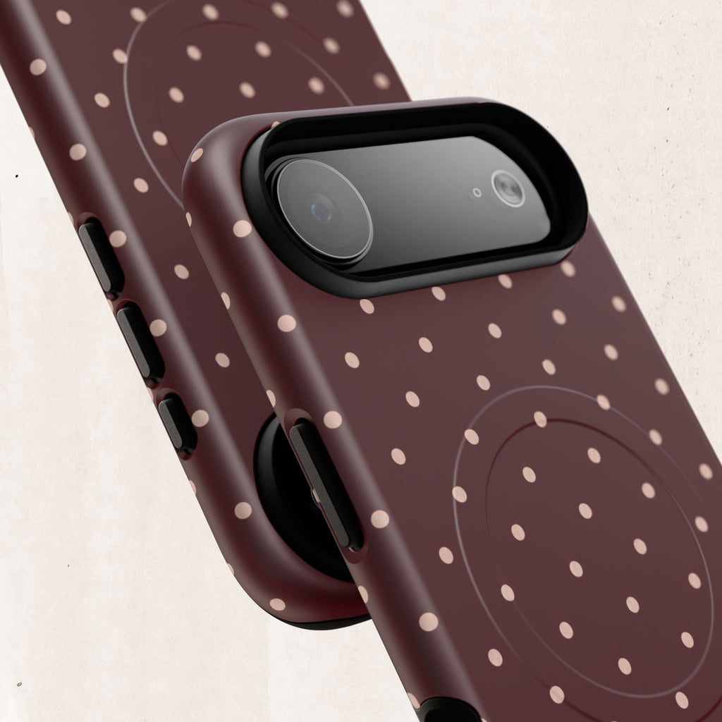 Burgundy Polka Dot Magnetic Phone Case Printify