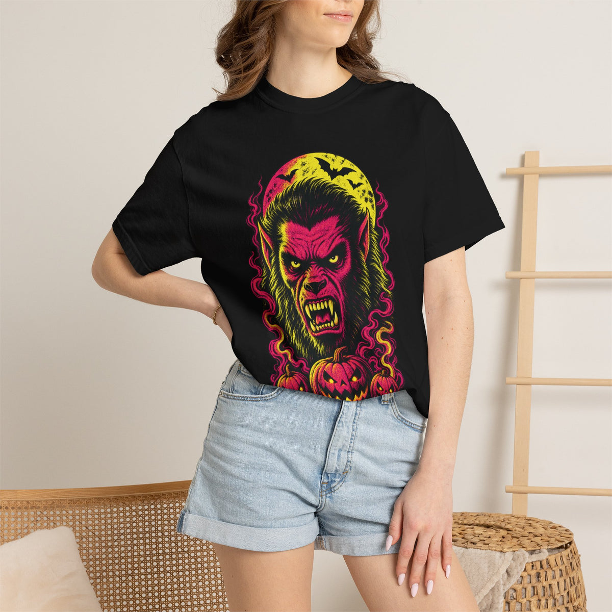 Neon Werewolf Halloween Tee