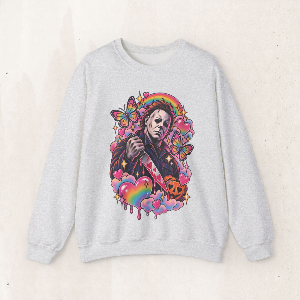 Colorful Michael Myers Horror Heart Crewneck